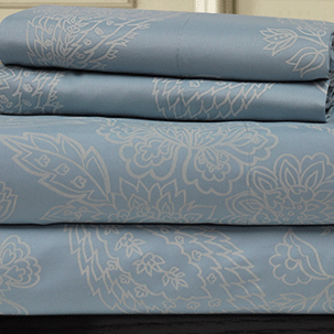 go to printed paisley sheet set slate